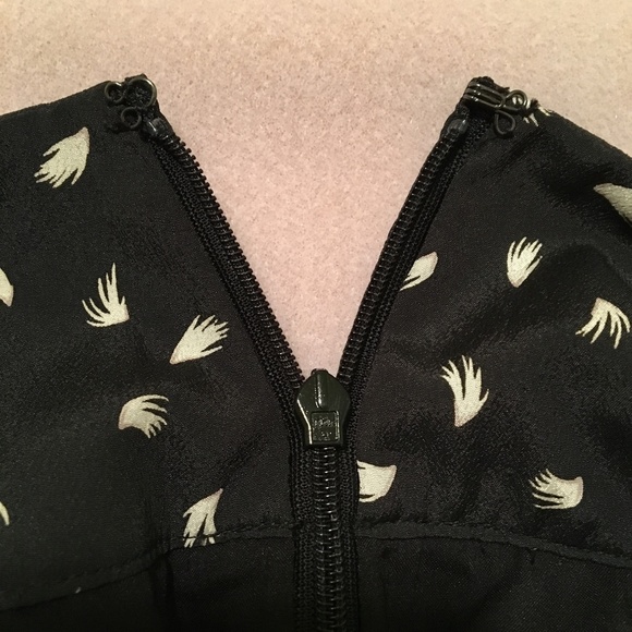 LOFT Black Skirt with Feather Pattern - Picture 5 of 6